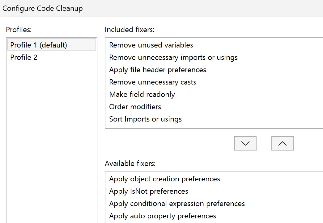 Developer using editor cleanup